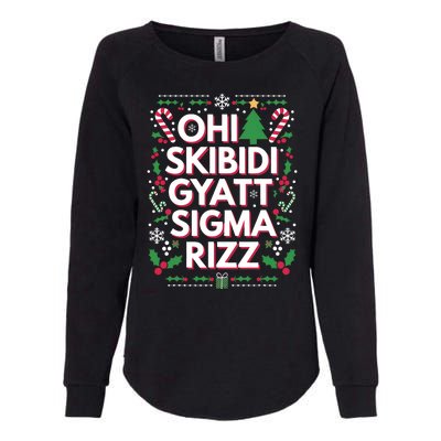 Ohio Gyatt Sigma Rizz Gen Alpha Xmas Christmas Party Womens California Wash Sweatshirt