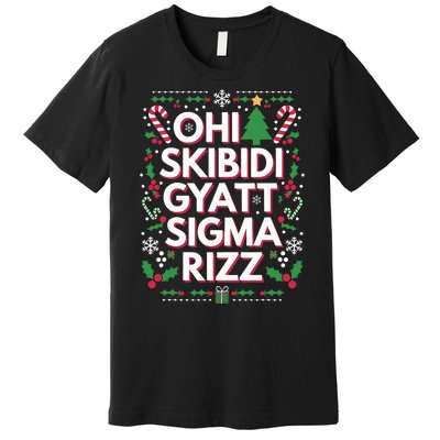 Ohio Gyatt Sigma Rizz Gen Alpha Xmas Christmas Party Premium T-Shirt