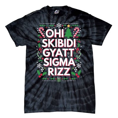 Ohio Gyatt Sigma Rizz Gen Alpha Xmas Christmas Party Tie-Dye T-Shirt