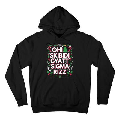 Ohio Gyatt Sigma Rizz Gen Alpha Xmas Christmas Party Tall Hoodie