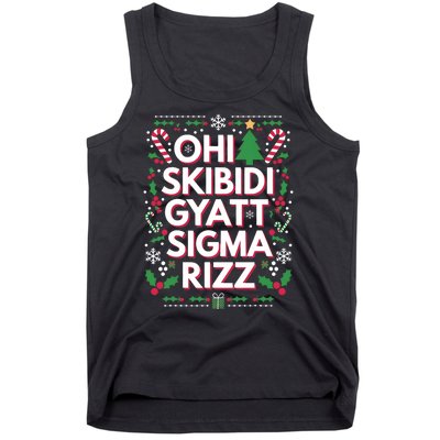 Ohio Gyatt Sigma Rizz Gen Alpha Xmas Christmas Party Tank Top