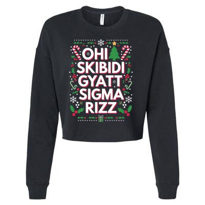 Ohio Gyatt Sigma Rizz Gen Alpha Xmas Christmas Party Cropped Pullover Crew