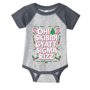 Ohio Gyatt Sigma Rizz Gen Alpha Xmas Christmas Party Infant Baby Jersey Bodysuit