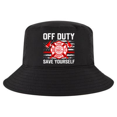 Offfunny Giftduty Save Yourself Firefighter Fire American Usa Flag Great Gift Cool Comfort Performance Bucket Hat