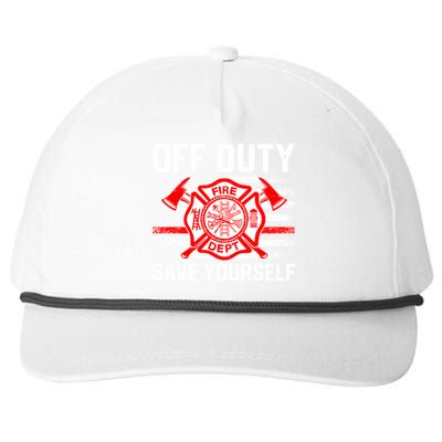 Offfunny Giftduty Save Yourself Firefighter Fire American Usa Flag Great Gift Snapback Five-Panel Rope Hat