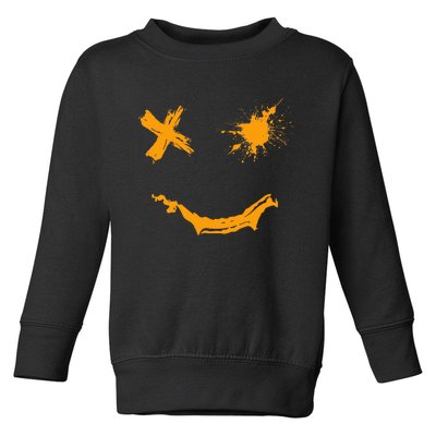 Orange Grunge Smile Orange Color Graphic Toddler Sweatshirt