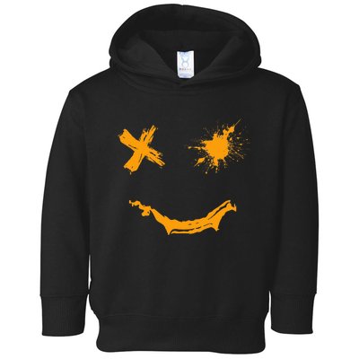 Orange Grunge Smile Orange Color Graphic Toddler Hoodie