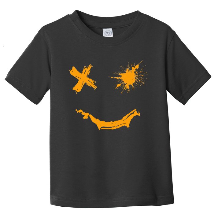 Orange Grunge Smile Orange Color Graphic Toddler T-Shirt