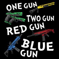 One Gun Two Gun Red Gun Blue Gun Bucket Hat
