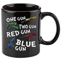 One Gun Two Gun Red Gun Blue Gun 11oz C Handle Ceramic Mug