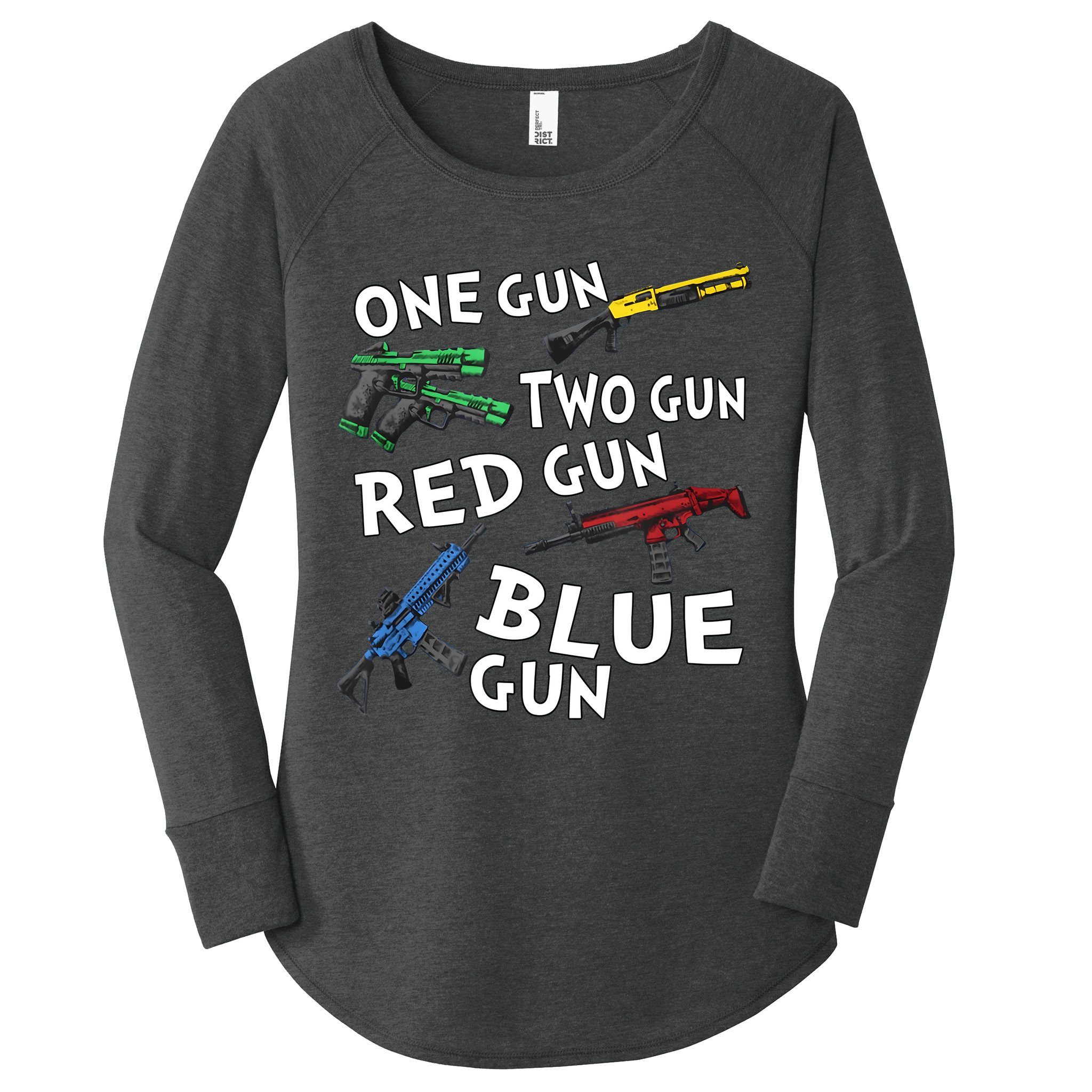 One Gun Two Gun Red Gun Blue Gun Women's Perfect Tri Tunic Long Sleeve Shirt