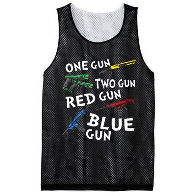 One Gun Two Gun Red Gun Blue Gun Mesh Reversible Basketball Jersey Tank