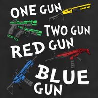 One Gun Two Gun Red Gun Blue Gun Golf Towel