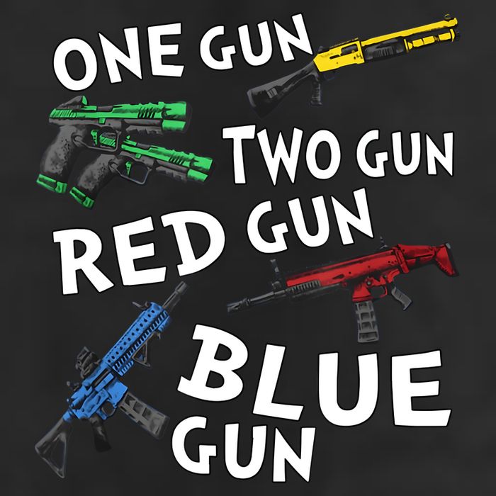 One Gun Two Gun Red Gun Blue Gun Golf Towel