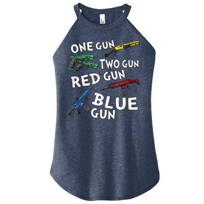 One Gun Two Gun Red Gun Blue Gun Women's Perfect Tri Rocker Tank