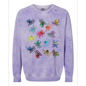 Octopus Gift Tee Octopus Tee Colorblast Crewneck Sweatshirt