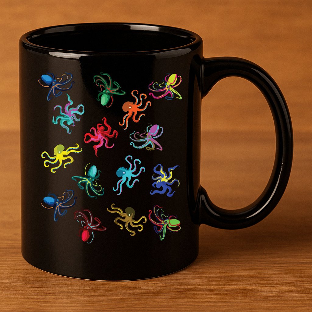 Octopus Gift Tee Octopus Tee 11oz C Handle Ceramic Mug