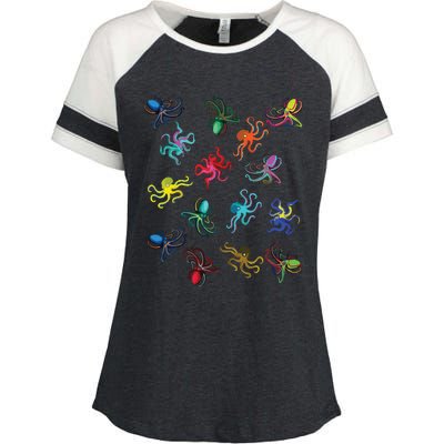 Octopus Gift Tee Octopus Tee Enza Ladies Jersey Colorblock Tee