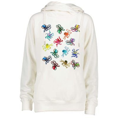 Octopus Gift Tee Octopus Tee Womens Funnel Neck Pullover Hood