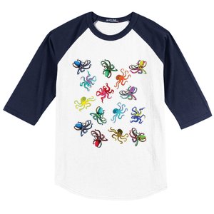 Octopus Gift Tee Octopus Tee Baseball Sleeve Shirt