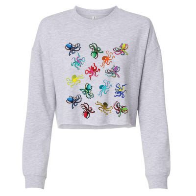 Octopus Gift Tee Octopus Tee Cropped Pullover Crew