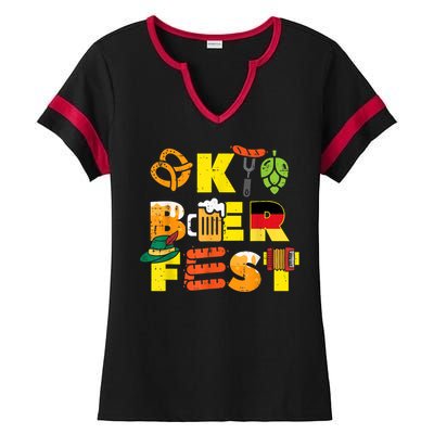 Oktoberfest German Things Cute Bavarian Festival Ladies Halftime Notch Neck Tee