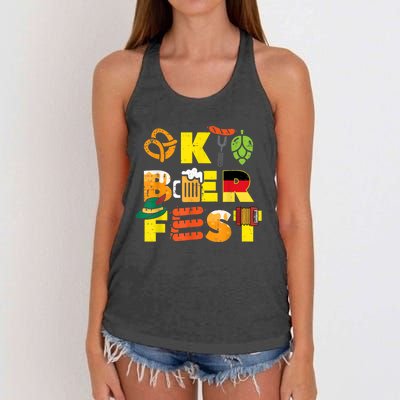 Oktoberfest German Things Cute Bavarian Festival Women's Knotted Racerback Tank