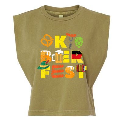 Oktoberfest German Things Cute Bavarian Festival Garment-Dyed Women's Muscle Tee