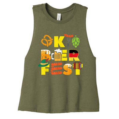 Oktoberfest German Things Cute Bavarian Festival Women's Racerback Cropped Tank