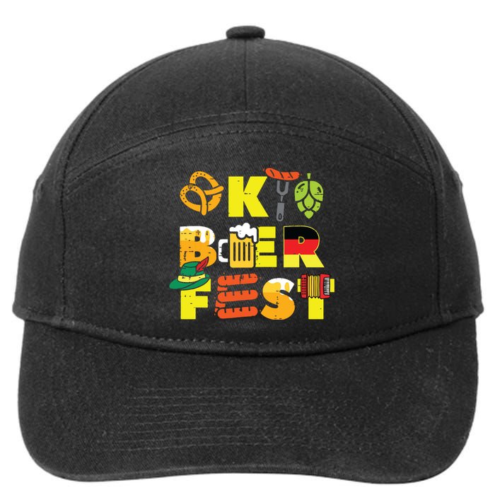 Oktoberfest German Things Cute Bavarian Festival 7-Panel Snapback Hat