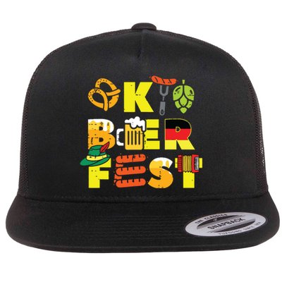 Oktoberfest German Things Cute Bavarian Festival Flat Bill Trucker Hat