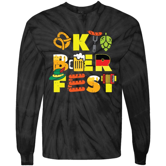 Oktoberfest German Things Cute Bavarian Festival Tie-Dye Long Sleeve Shirt