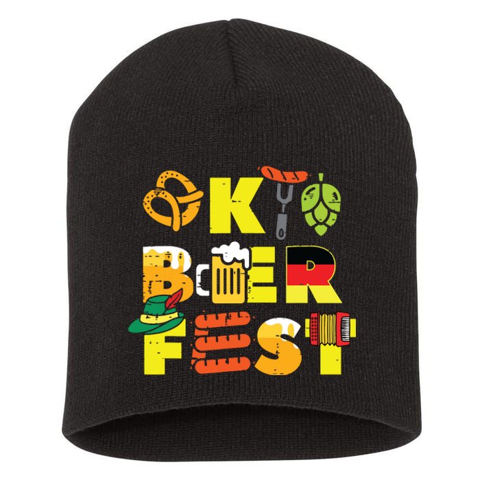 Oktoberfest German Things Cute Bavarian Festival Short Acrylic Beanie