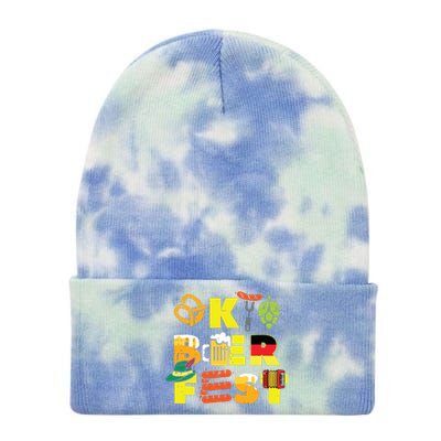 Oktoberfest German Things Cute Bavarian Festival Tie Dye 12in Knit Beanie