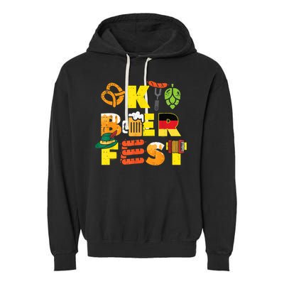 Oktoberfest German Things Cute Bavarian Festival Garment-Dyed Fleece Hoodie