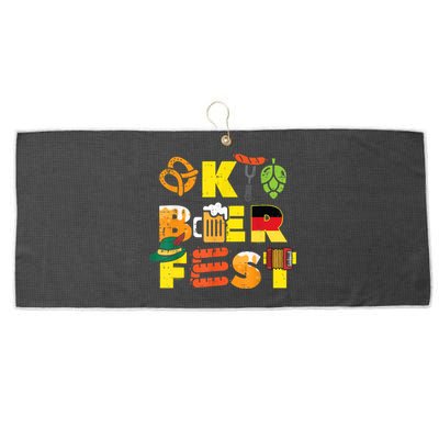 Oktoberfest German Things Cute Bavarian Festival Large Microfiber Waffle Golf Towel