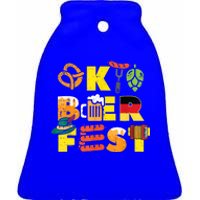 Oktoberfest German Things Cute Bavarian Festival Ceramic Bell Ornament