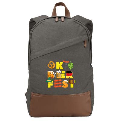 Oktoberfest German Things Cute Bavarian Festival Cotton Canvas Backpack