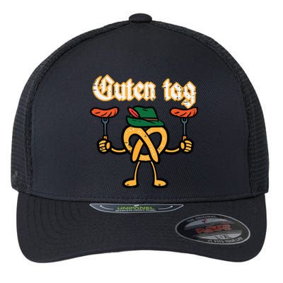 Oktoberfest Guten Tag Pretzel German Costume Flexfit Unipanel Trucker Cap