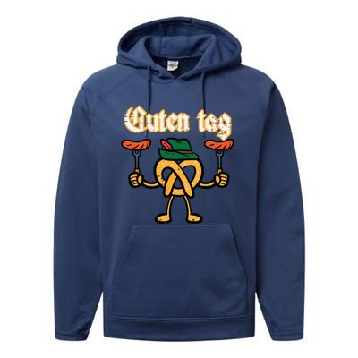 Oktoberfest Guten Tag Pretzel German Costume Performance Fleece Hoodie