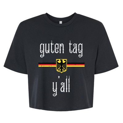 Oktoberfest Guten Tag Yall German Flag Eagle Bella+Canvas Jersey Crop Tee