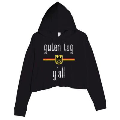 Oktoberfest Guten Tag Yall German Flag Eagle Crop Fleece Hoodie