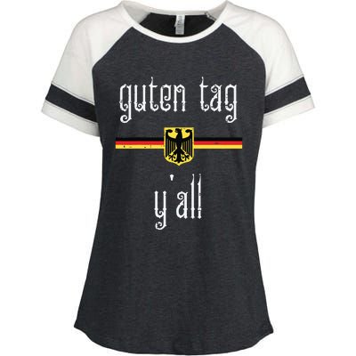 Oktoberfest Guten Tag Yall German Flag Eagle Enza Ladies Jersey Colorblock Tee