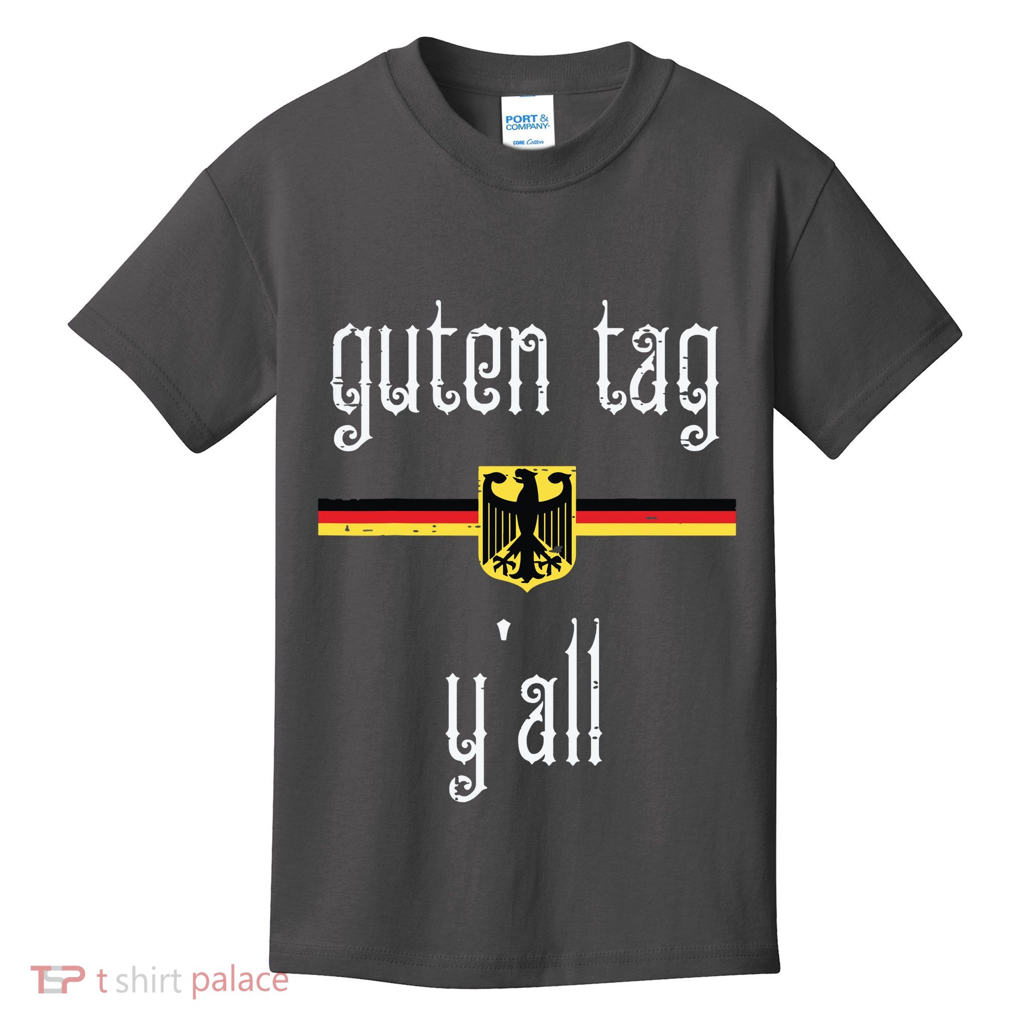 Oktoberfest Guten Tag Yall German Flag Eagle Kids T-Shirt