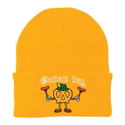 Oktoberfest Guten Tag Pretzel Sausages German Knit Cap Winter Beanie