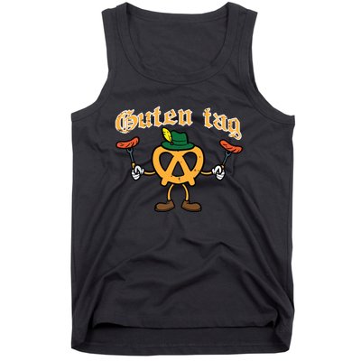 Oktoberfest Guten Tag Pretzel Sausages German Tank Top