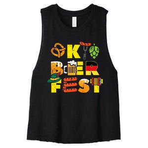 Oktoberfest German Things Cute Bavarian Festival Women's Racerback Cropped Tank