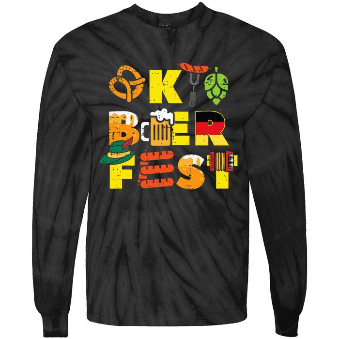 Oktoberfest German Things Cute Bavarian Festival Tie-Dye Long Sleeve Shirt