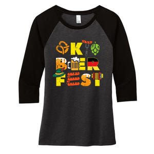 Oktoberfest German Things Cute Bavarian Festival Women's Tri-Blend 3/4-Sleeve Raglan Shirt