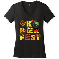 Oktoberfest German Things Cute Bavarian Festival Women's V-Neck T-Shirt